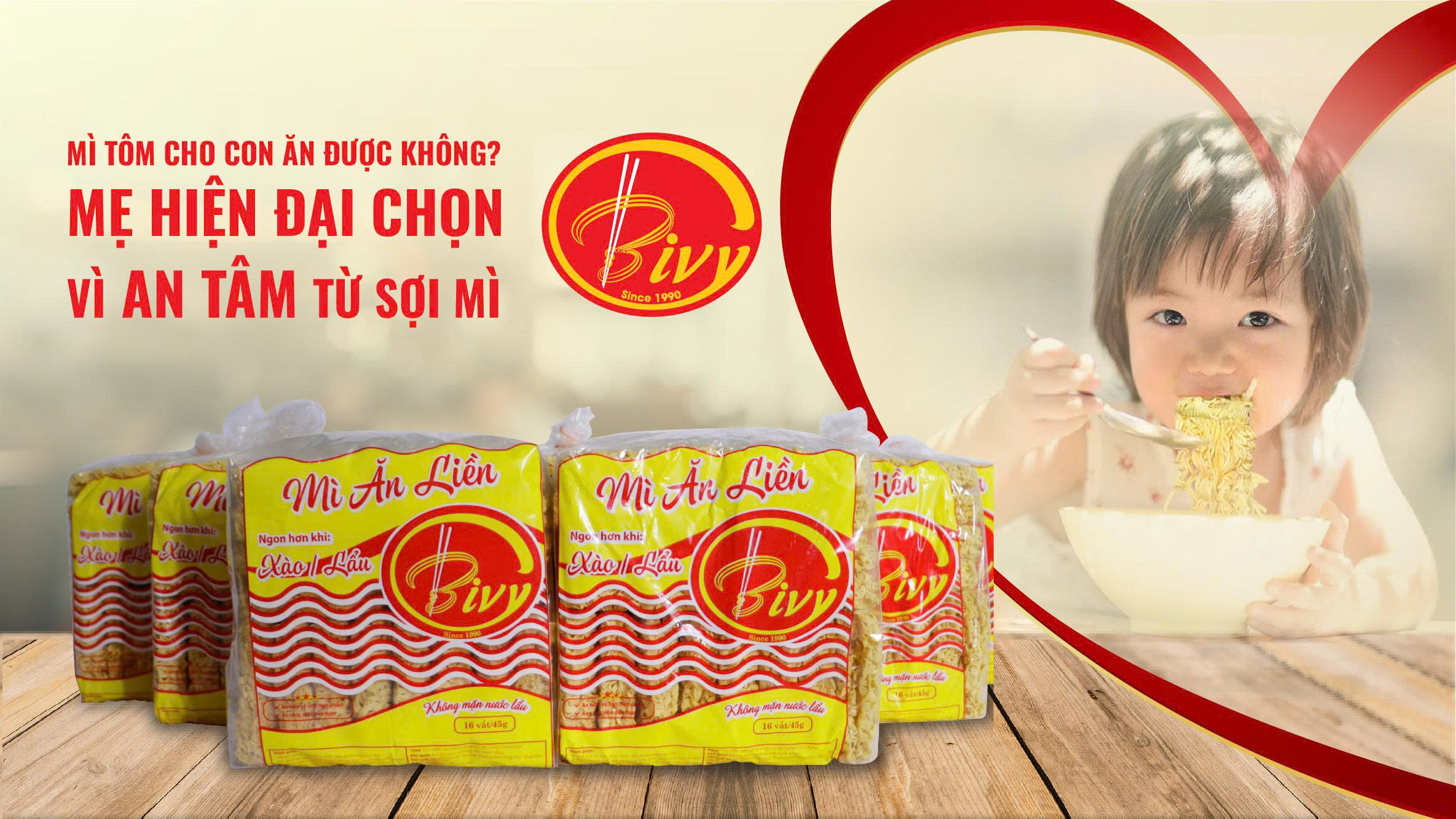 MÌ TÔM CHO CON ĂN ĐƯỢC KHÔNG? MẸ HIỆN ĐẠI CHỌN BIVY VÌ AN TÂM TỪ SỢI MÌ!