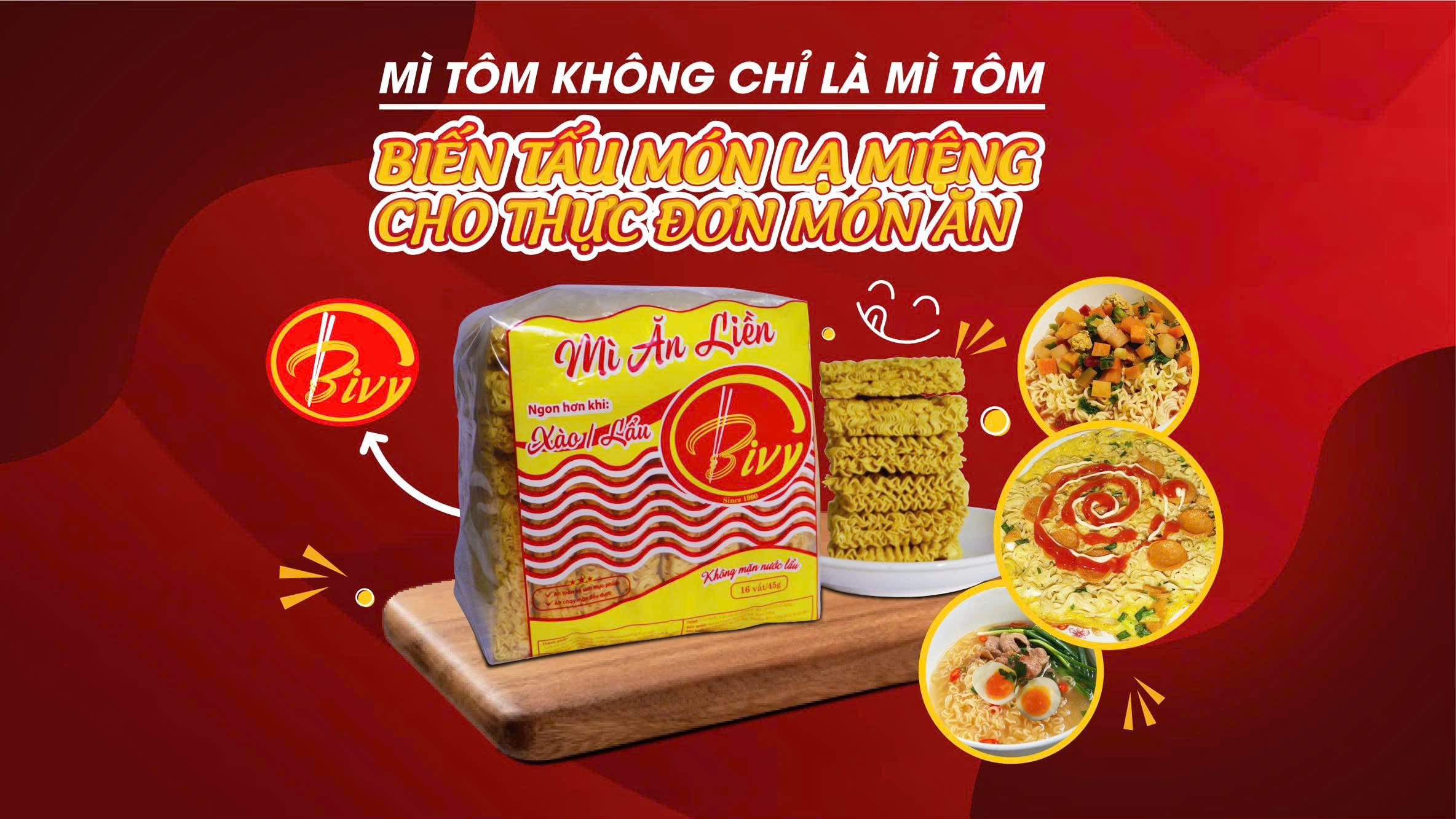MÌ TÔM KHÔNG CHỈ LÀ MÌ TÔM BIẾN TẤU MÓN LẠ MIỆNG CHO THỰC ĐƠN QUÁN ĂN VỚI MÌ BIVY