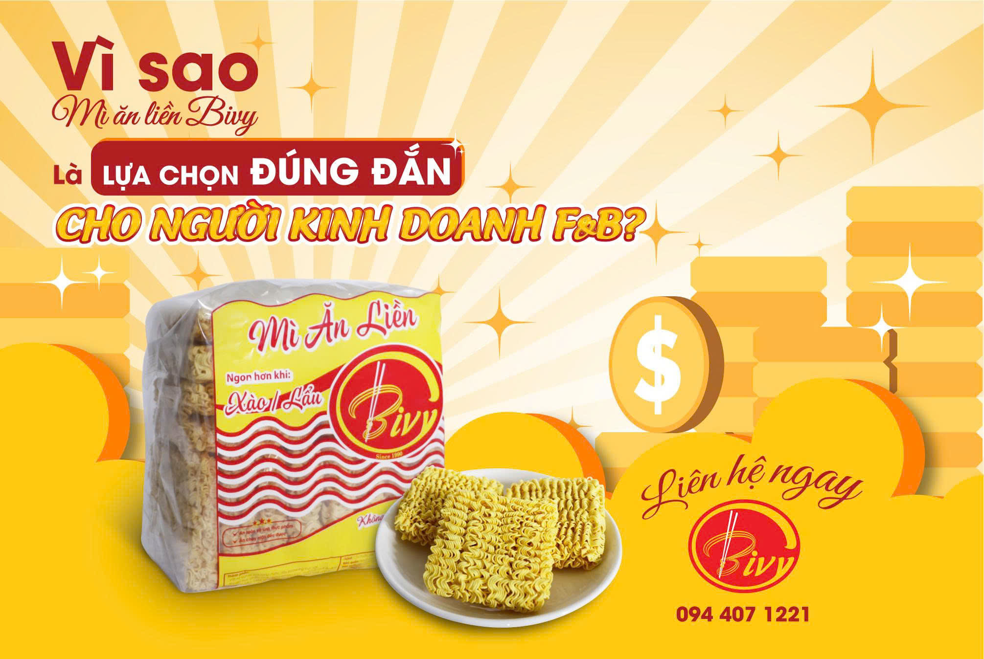 VÌ SAO MÌ ĂN LIỀN BIVY LÀ LỰA CHỌN ĐÚNG ĐẮN CHO NGƯỜI KINH DOANH F&B?