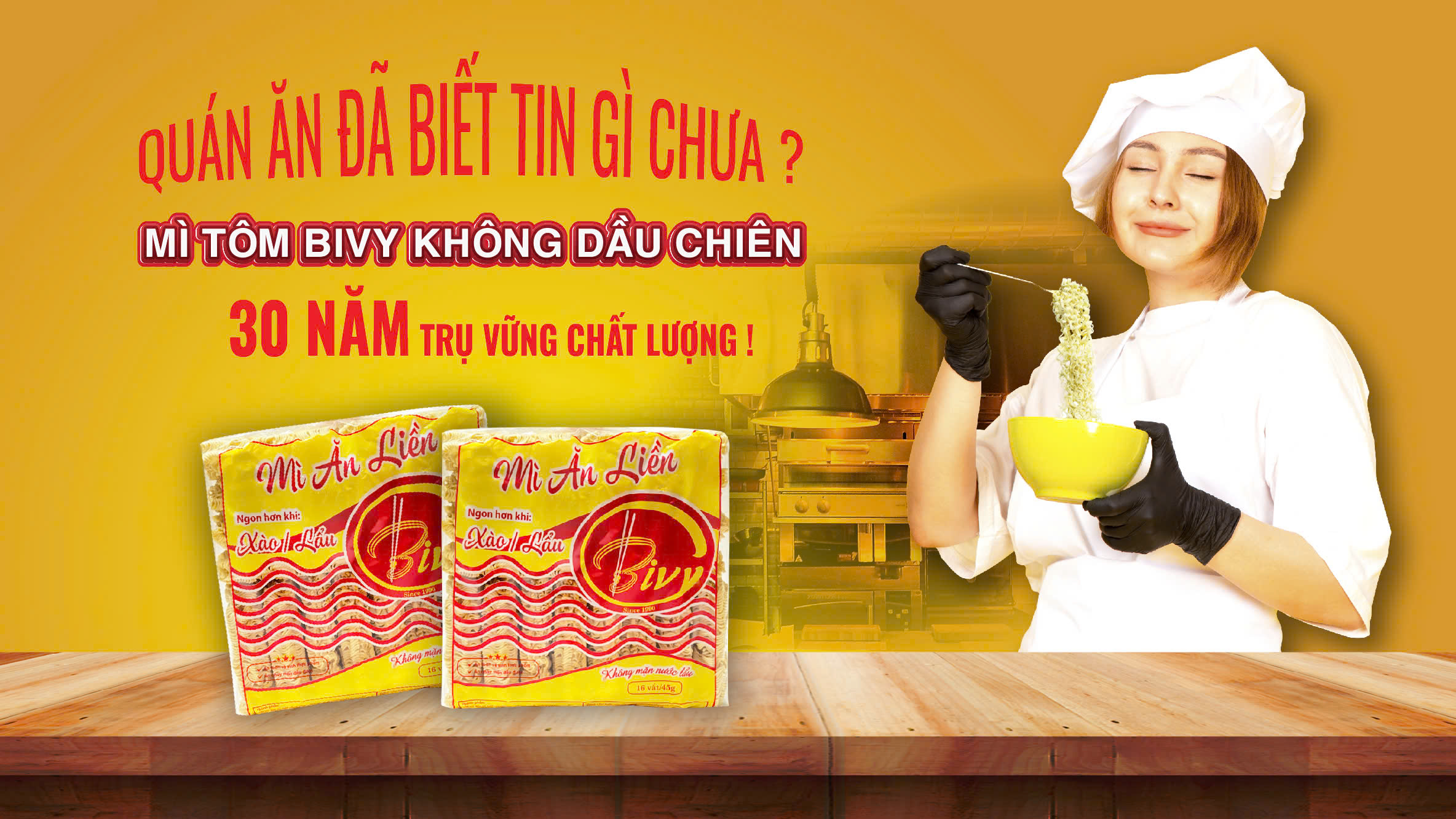 QUÁN ĂN BIẾT TIN GÌ CHƯA? - MÌ TÔM BIVY KHÔNG DẦU CHIÊN 30 NĂM TRỤ VỮNG CHẤT LƯỢNG !