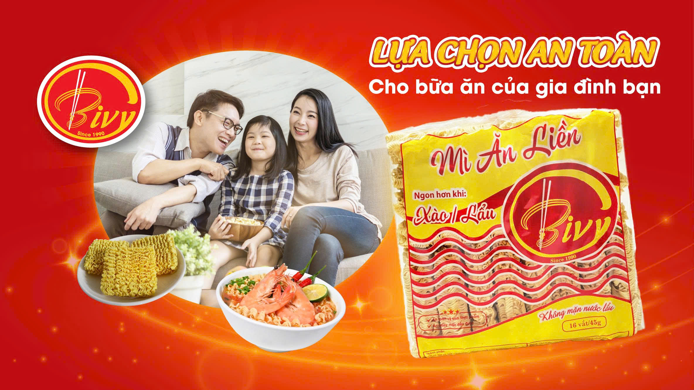 MÌ BIVY, LỰA CHỌN AN TOÀN CHO BỮA ĂN CỦA GIA ĐÌNH BẠN