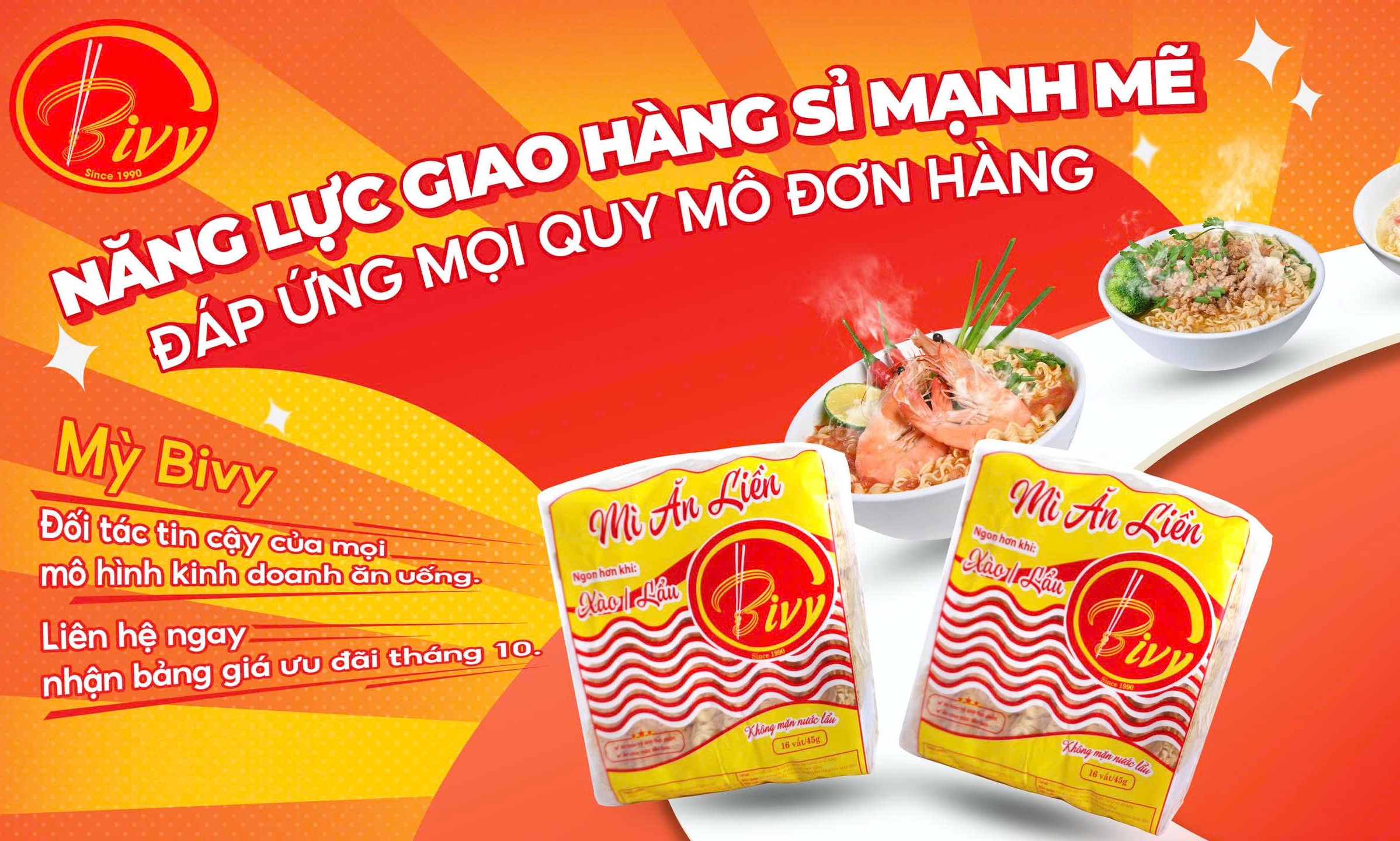 MÌ BIVY – NĂNG LỰC GIAO HÀNG SỈ MẠNH MẼ, ĐÁP ỨNG MỌI QUY MÔ ĐƠN HÀNG